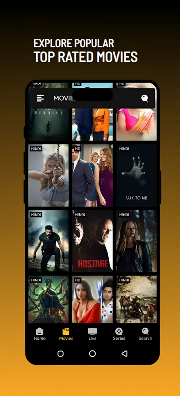 Publisher promotional image showing a grid of movie posters in the Picasso Movies view.