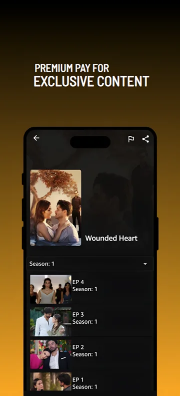 Publisher promotional image of a Picasso series detail page with episode rows and paid-content wording.